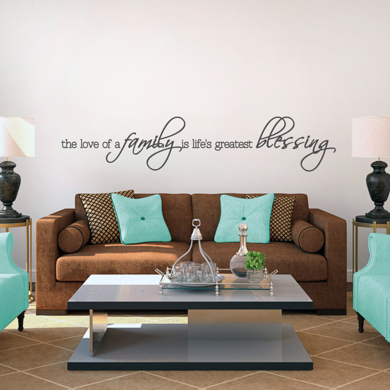 Décalcomanie murale « love of a family », Gris foncé