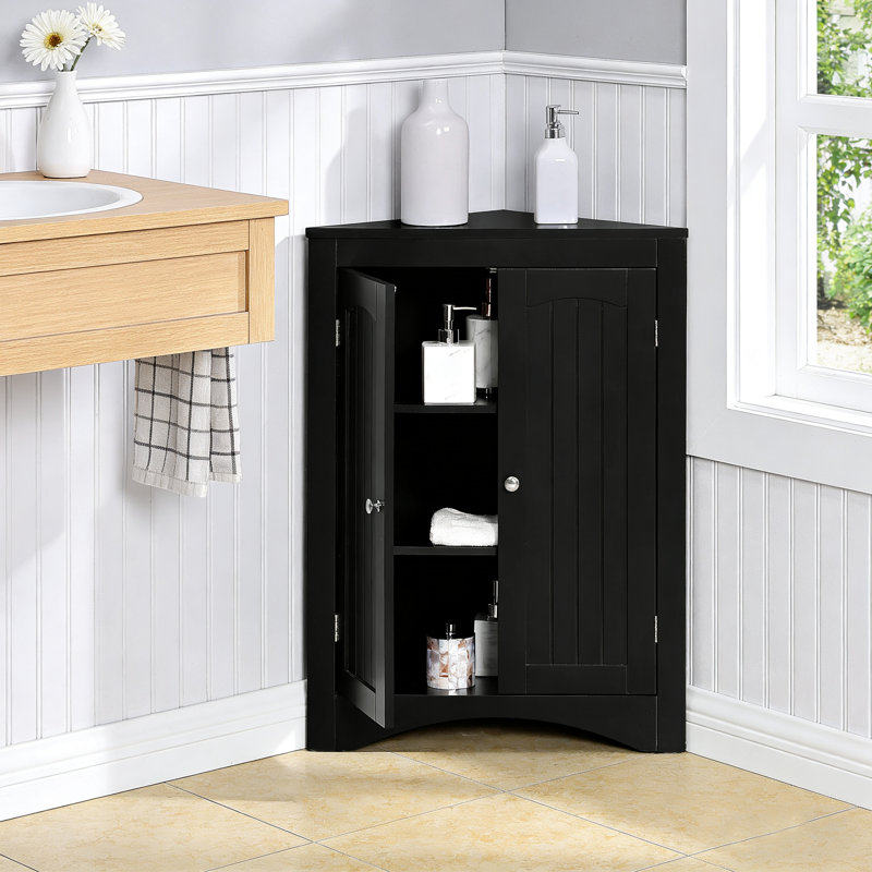 Menei Corner Accent Cabinet with Adjustable Shelves