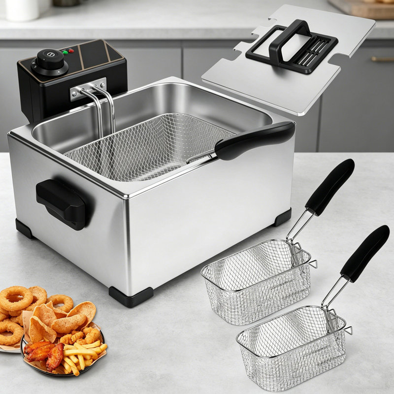 Friteuse électrique en acier inoxydable