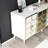 Modern Console Table, White & Gold, 100% Melamine Coated Particle Board, Thickness: 0.7 inches | Elegant Design Perfect for Living Room & Entryway, Stylish & Durable-2009194300