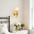 Battery Operated Dimmable Wall Sconces with Eelegant Fabric Shade and Remote (Set of 2)