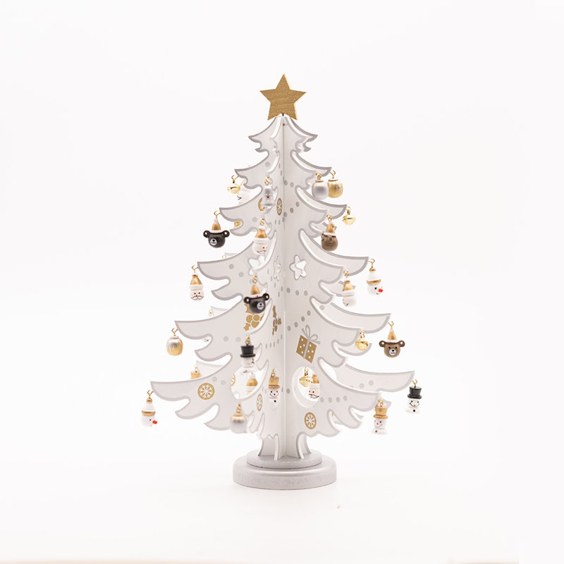 Christmas Tabletop Tree, Silver/White 