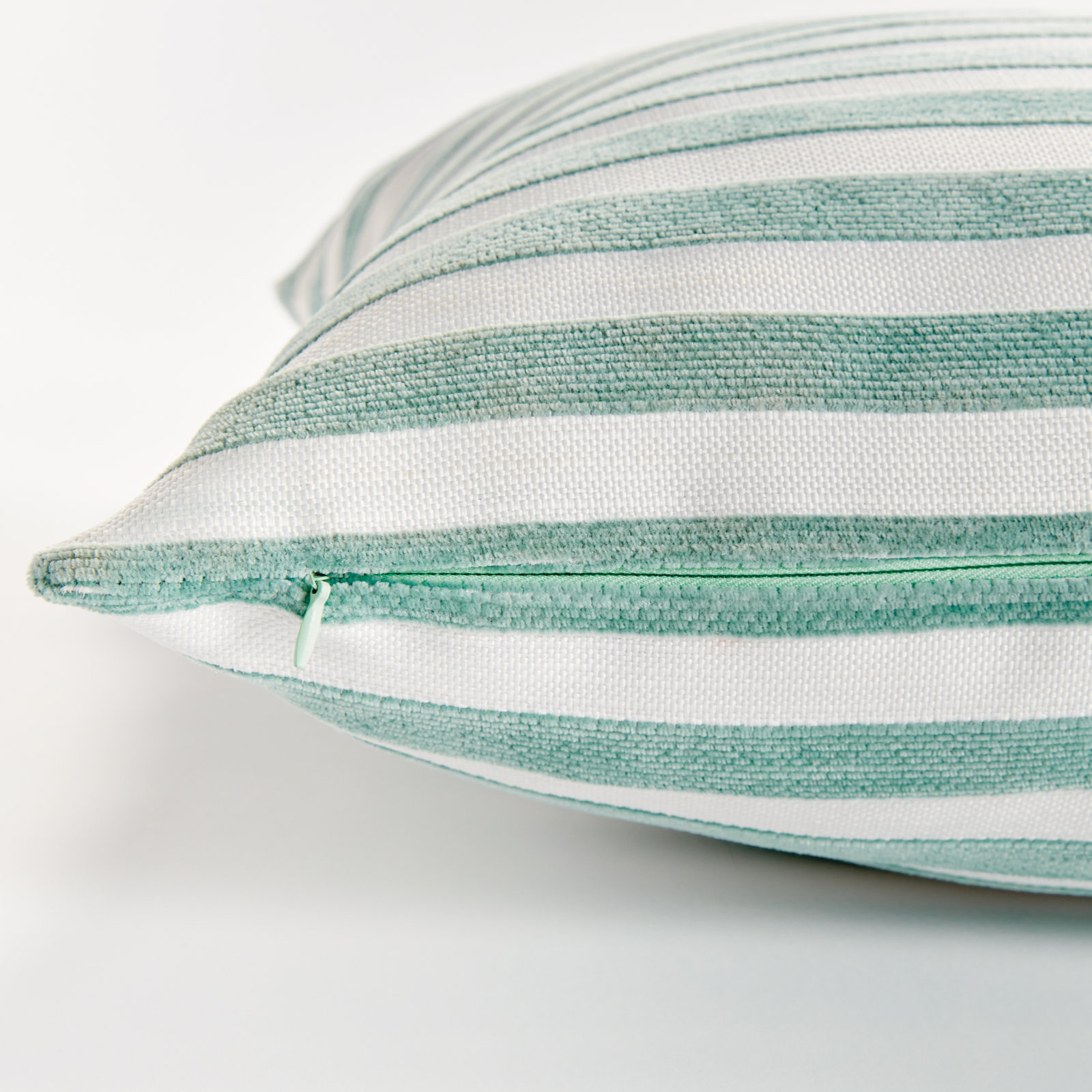 Striped Indoor/Outdoor Reversible Throw Pillow, Square 20", Seafoam