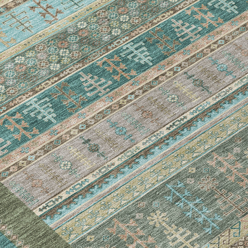 Machine Washable Indoor/Outdoor Meredith ACN2160 Striped Rug, Rectangle 3' x 5'