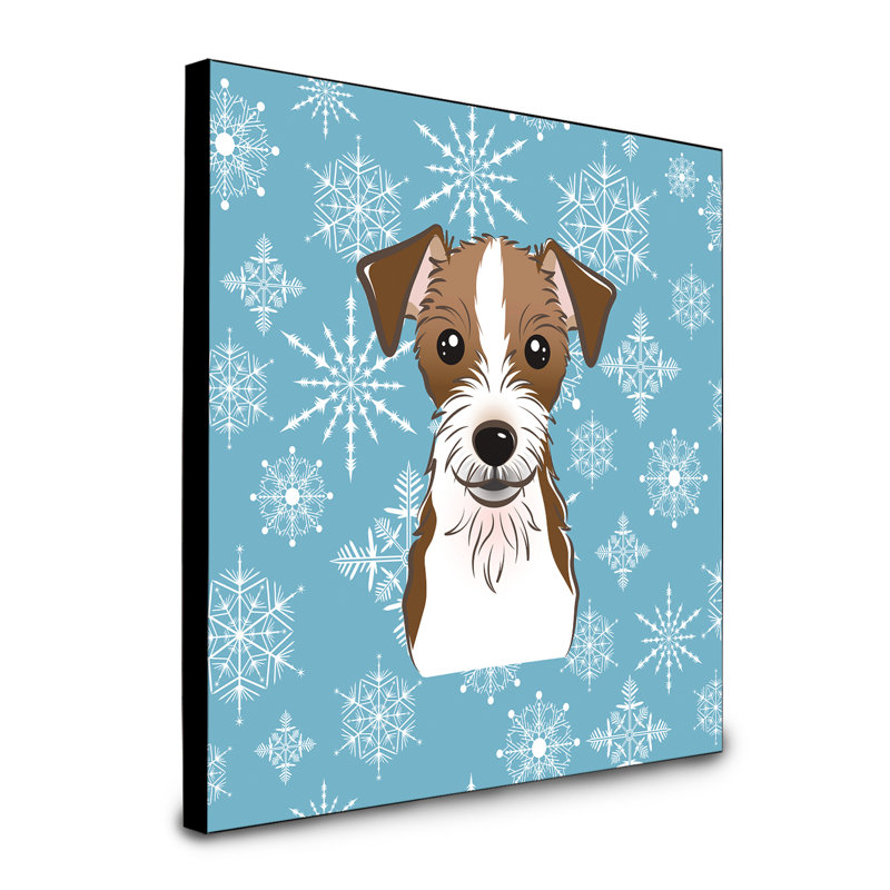 Panneau mural d’art flocon de neige Loula, Jack Russell terrier brun