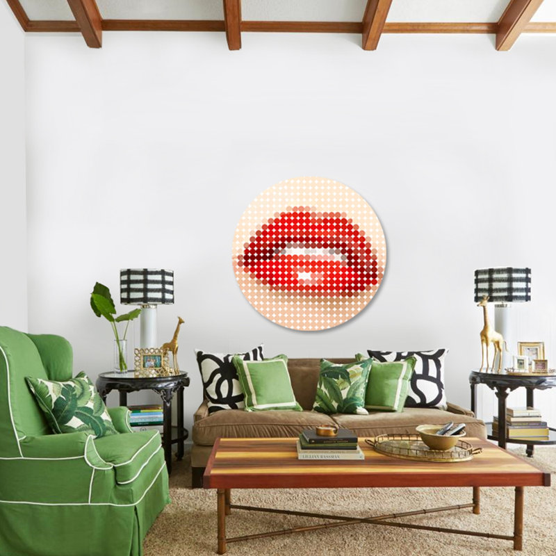 Dotted Lips Print, Acrylic, 24" H x 24" W x 1.5" D