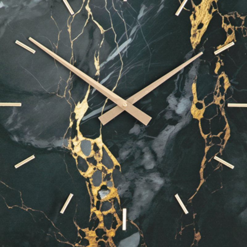 Teague Wall Clock, Black/Gold