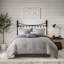Couette imprimée en seersucker gris, taille King, ensemble de lit élégant 7 pièces en seersucker gris, style moderne