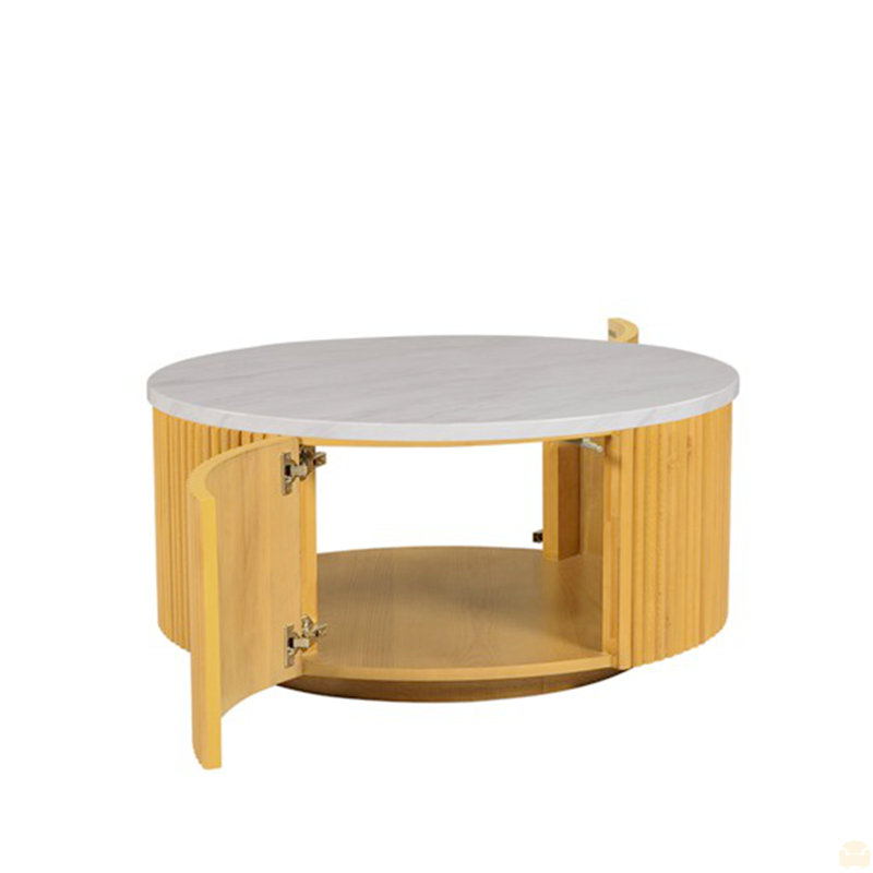 Table basse en faux marbre avec rangement
