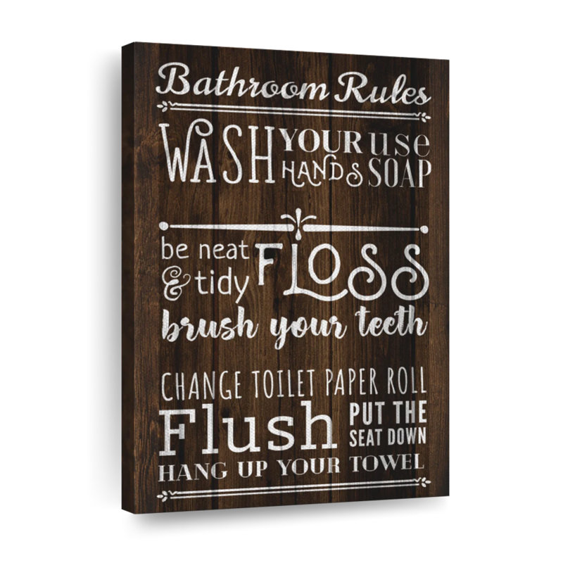 «Bathroom Humor Quotes», impression sur toile, H 12 po x l 8 po x P 1 po