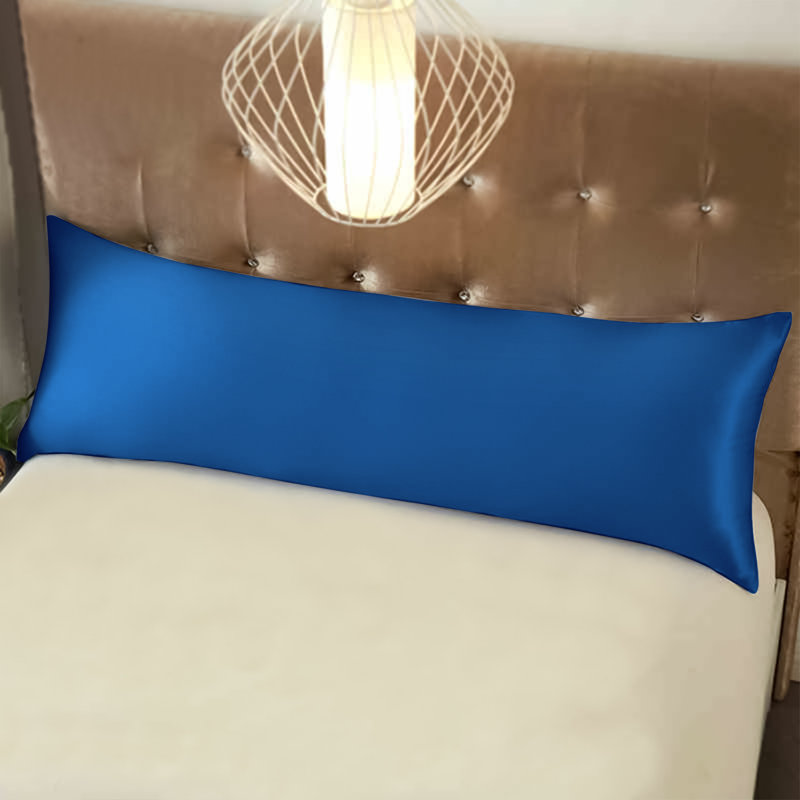 Satin Body Pillow Pillowcase, Hidden Zippered Pillow Cover, Slip Cooling - NTBAY, Royal Blue
