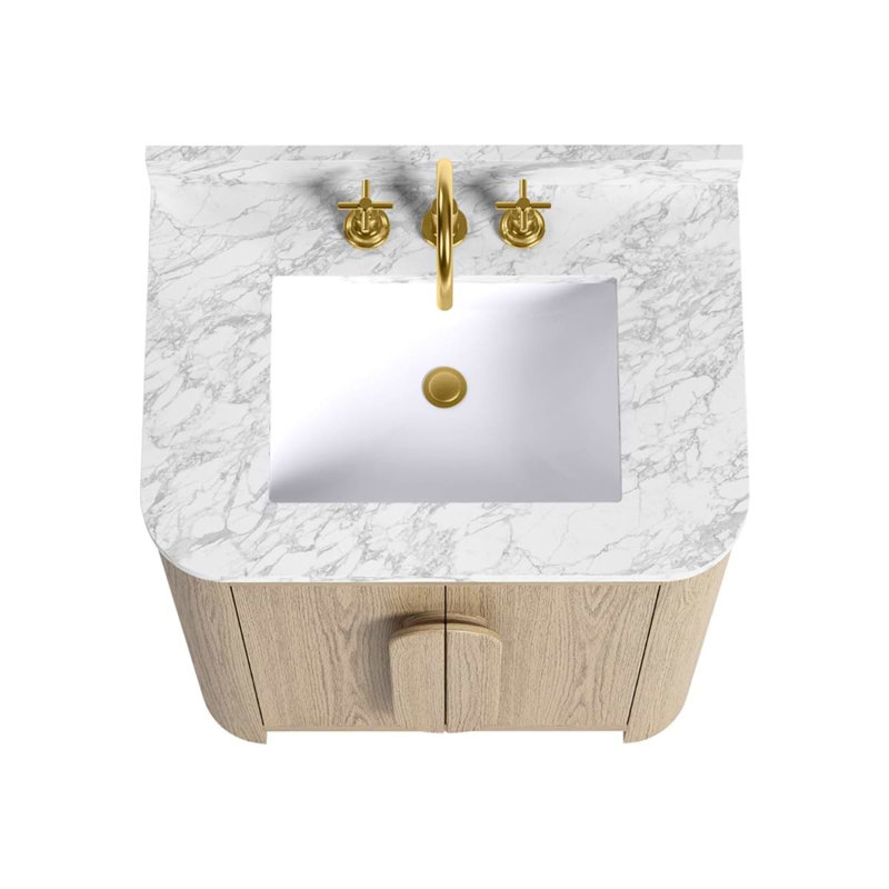 Harper Vanity, 30" W, Carrara Marble