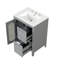 Meuble-lavabo avec lavabo, armoire de salle de bain 24 po avec deux tiroirs et porte, tablette réglable-124573647