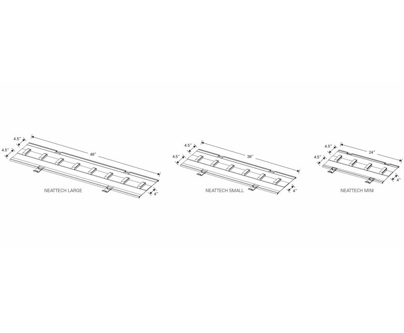 NeatTech™ Cable Management Solution, 4.5" H x 38" W x 4.5" D