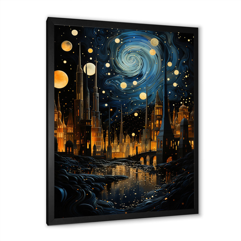 «Black Gold», science-fiction, Odyssée galactique II, impression sur toile, Cadre photo noir, H 20 po x l 12 po x P 1 po