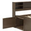 Lit de jour double en bois avec 2 armoires de chevet, tablettes supérieures et tiroirs-1744807702
