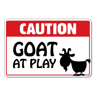 Panneau d'avertissement «Attention chèvre au jeu» Animalfarm