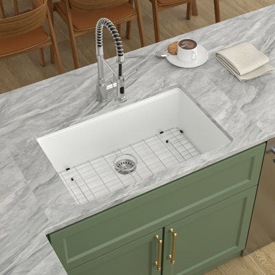 30 Inch White Undermount Quartz Workstation Kitchen Sink