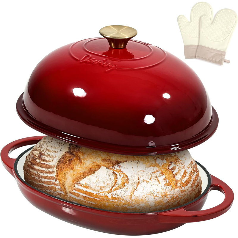 Cocotte en fonte émaillée 6 pte avec couvercle rouge rubis Davivy