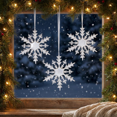 8" Acrylic Snowflake Ornament 