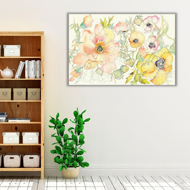 «Pastel Garden II», reproduction d'art sur toile, H 12 po x l 18 po