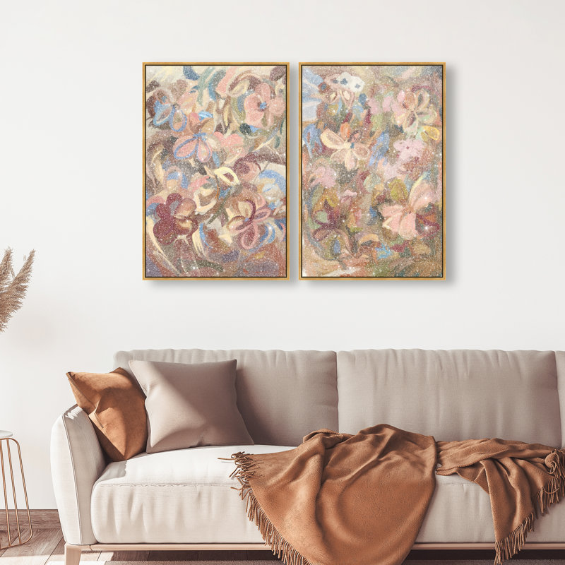 Moving Eden Set Set by Oliver Gal, 62"H x 42"W, Gold Floater Frame