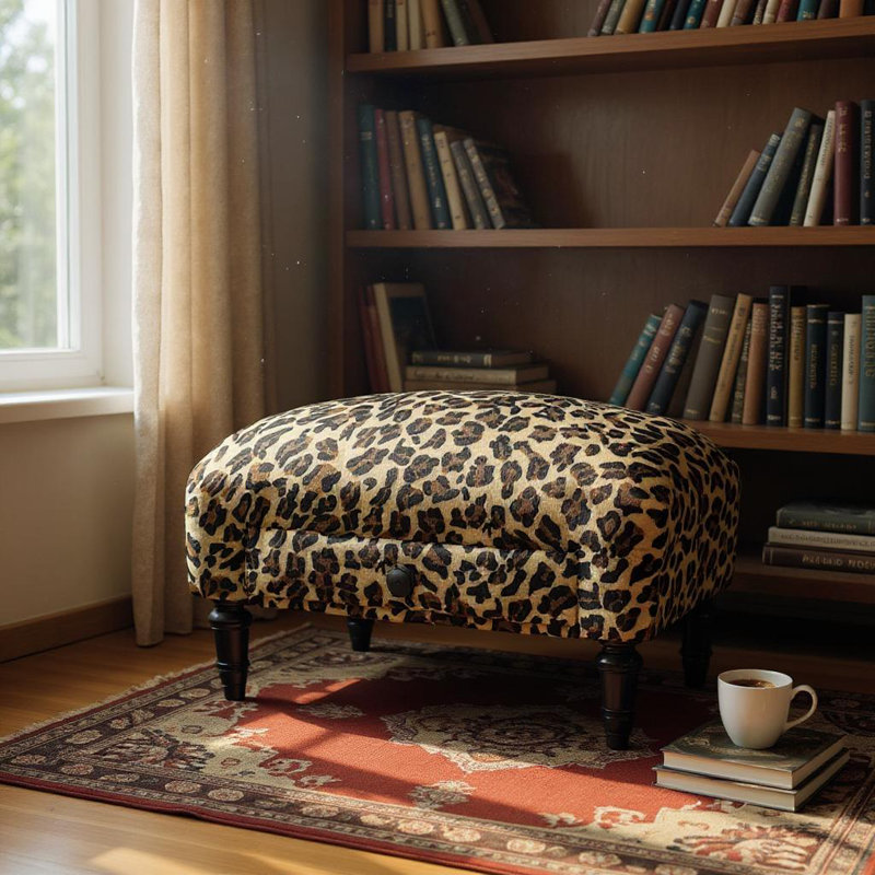 Elegant 40cm Wide Ottoman – Stylish Footstool with Drawer Storage, Removable Legs, Perfect for Living Rooms