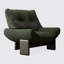 Fauteuil d'appoint en bois massif de style français, fauteuil simple vert pour le salon