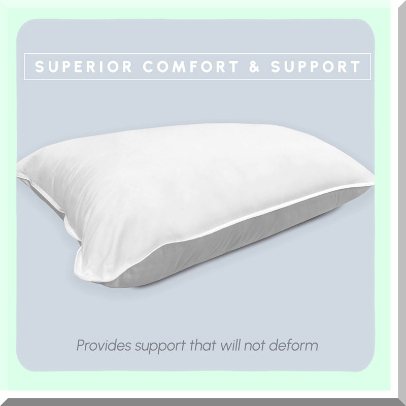 CoolCotton Gel-Infused Plush Pillows - 2 Pack Standard/Queen Set for Side, Back, Stomach Sleepers. Hotel Quality, Cooling Technology, White Shell.