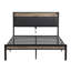 Structure de lit plateforme grand en métal avec fonction de rangement pour le revêtement de lit Tête de lit et doublure USB et pied de lit, aucun sommier nécessaire, grand rangement sous le lit, assemblage facile-779337580