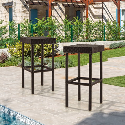 Elky Polyethylene (PE) Wicker Outdoor Stool