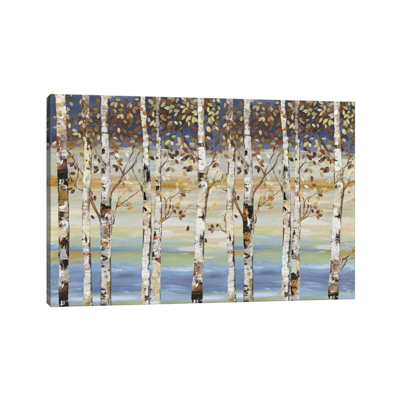 Reproduction d’art, "Dark Birch III" par Allison Pearce, Toile tendue, Pas de tapis, H 18 po x l 26 po x P 1,5 po