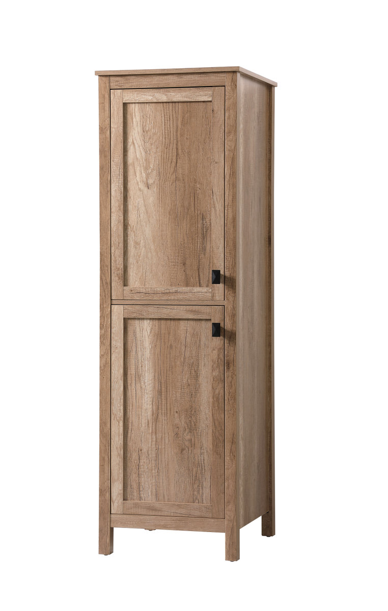Destinymarie Linen Cabinet, Natural Oak/Matte Black, 65"H x 20"W x 22"D