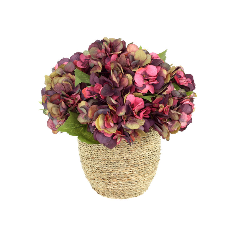 Arrangement floral d'automne hortensia, Bourgogne / rouge