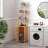 67-Inch Tall Bamboo Cabinet With Door And Shelves For Versatile Storage