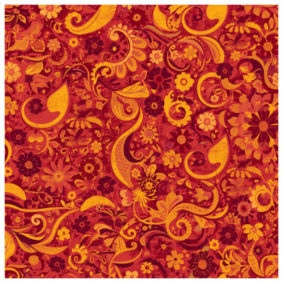 Tapisserie murale «Vibrant Floral Swirls» - Décoration murale florale