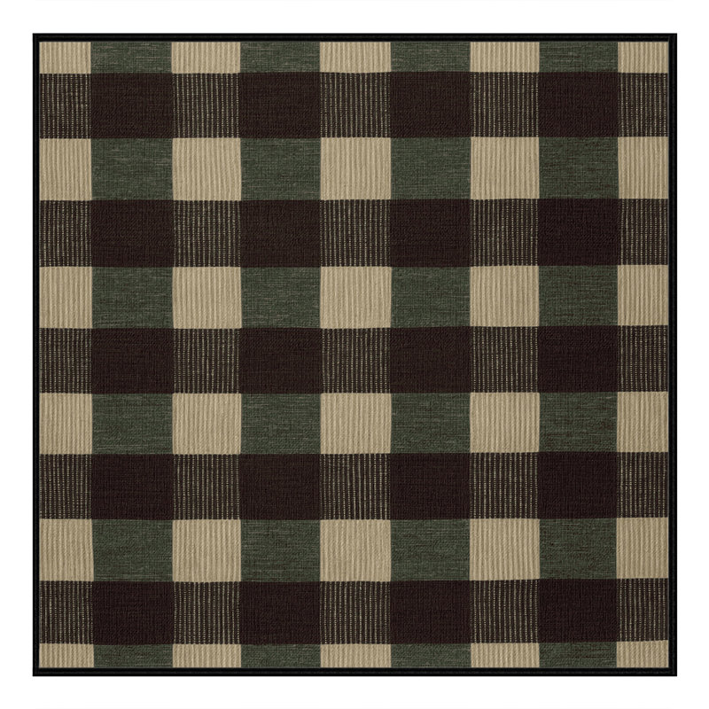 Tapis brun à carreaux lavable à la machine, Carré 6 pi