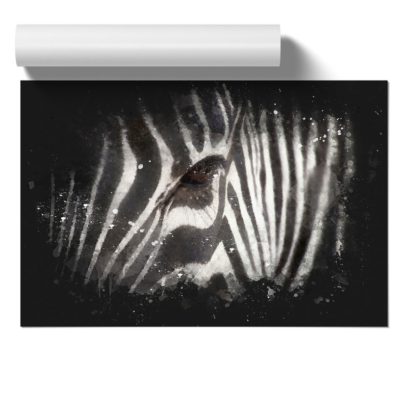 Zebra Paint Splash - Frameless Print, 42cm H x 59cm W x 0.1cm D