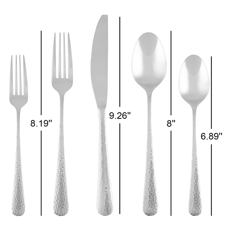 Ensemble de couverts 20 pièces Keene, service pour 4, Noir satiné