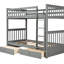 Lit superposé polyvalent gris avec tiroirs Twintwin - Accessoire de chambre à coucher moderne et mobilier fonctionnel de rangement