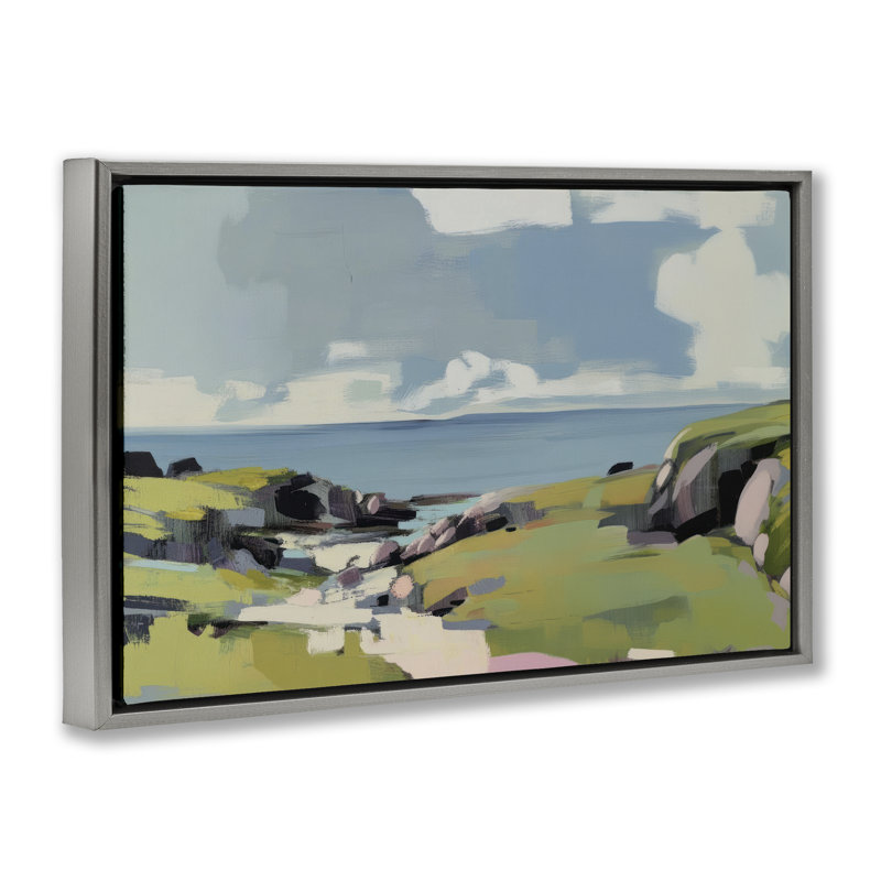 Cadre flottant Bay Breeze, design par Elara Yasna, Cadre flottant gris lustré, H 17 po x l 25 po