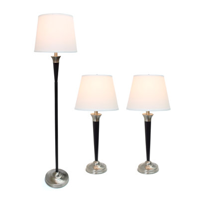 Ensemble de 3 lampes de table en métal