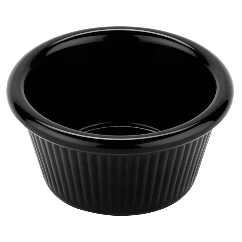 GET Plateaux de cuisson cannelés et mélamine Ramekins, Noir, 2 oz