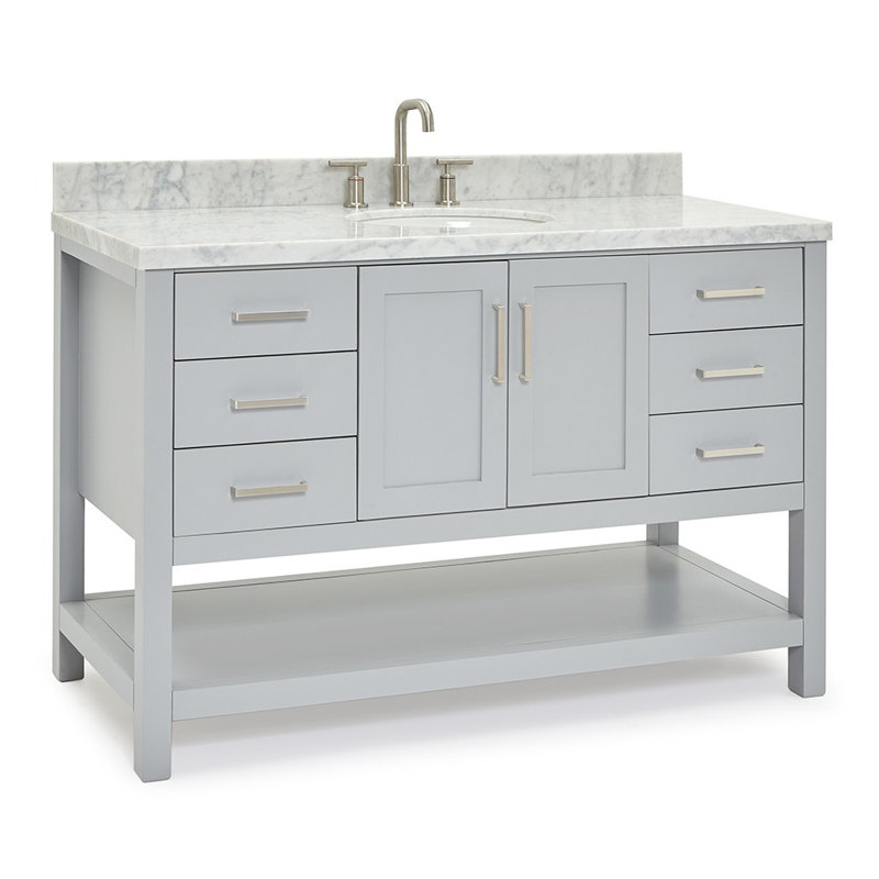 Ensemble de meuble-lavabo simple 55 po Magnolia, Gris
