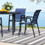 Ensemble de 4 chaises de salle à manger d'extérieur en polyester enduit de PVC avec structure en métal et dossier pour l'extérieur-1236806520