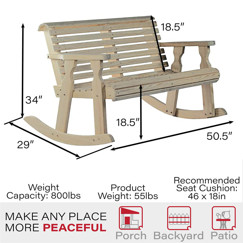 Banc à bascule robuste double traité 800 lb Mission, Sans finition