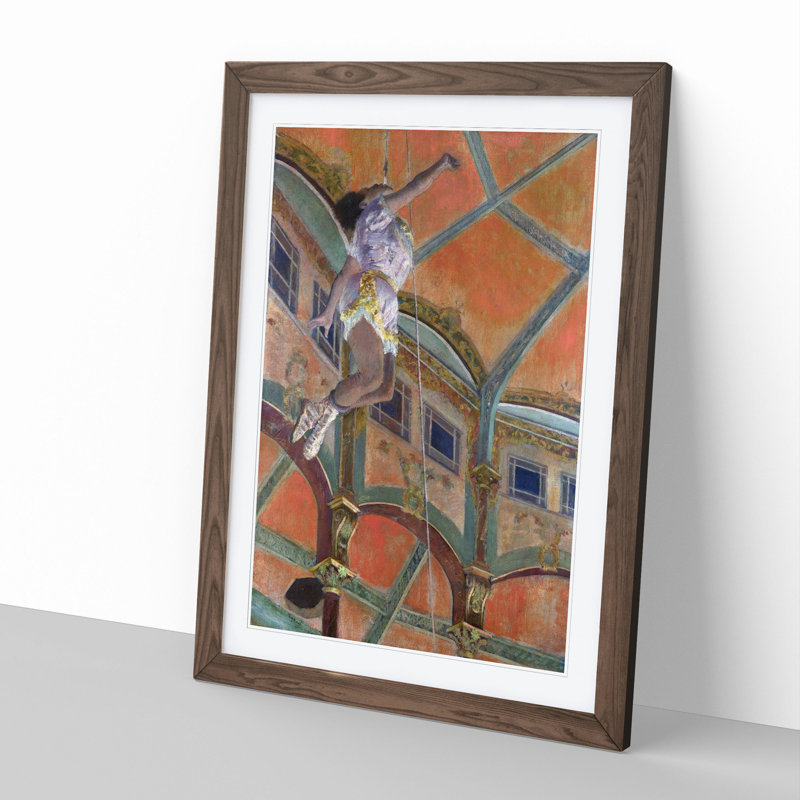 Circus Performer Miss La La by Edgar Degas - Picture Frame Painting, Walnut Framed, 65cm H x 48cm W x 2cm D