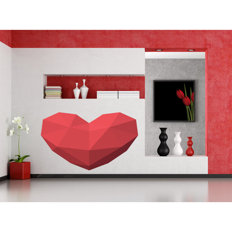 Adhésif décoratif cœur, H 33 po x l 42 po