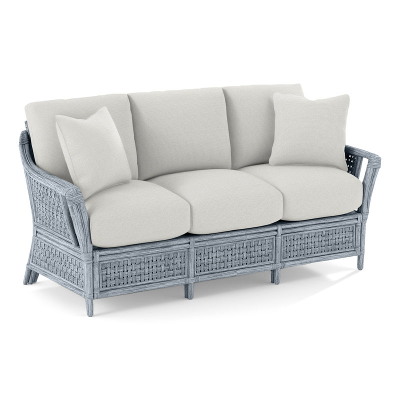 Boca Upholstered 78'' Sofa, Sea Glass, Denim Stripe