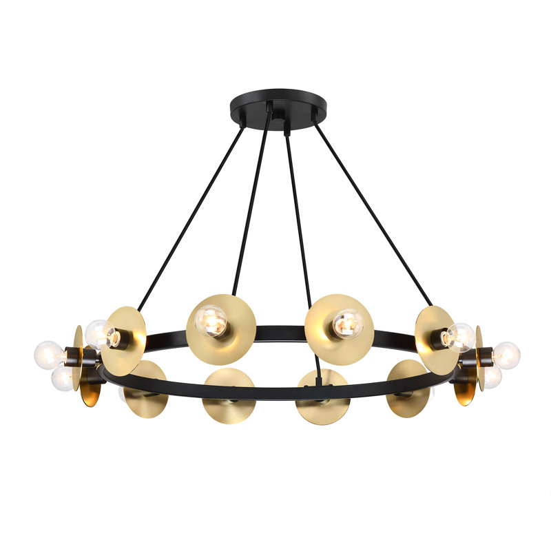 Izair 12 - Light Steel Dimmable Round / Oval Chandelier